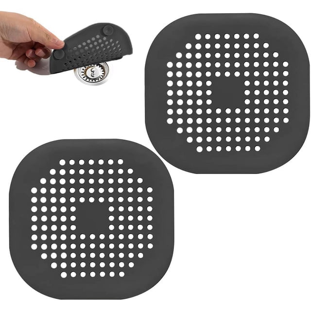 2 Pack Drain Hair Catcher-Durable Silicone Shower Drain Hair Catcher ...