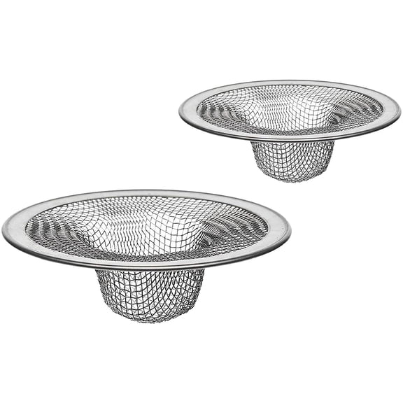 2 Pack Drain Strainer Hair Catcher Mesh Stainless Steel Bathroom Kitchen Shower Bathtub Stopper Filter Screen Protector