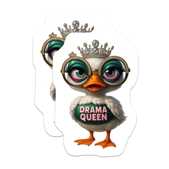 (2 Pack) Drama Queen Duck Magnets - Funny Animal Decor - Quirky Fridge Accent - 5 Inches On Longest Side - Thick Durable Magnet - Made in USA - MAG21783