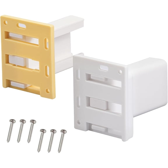 2 Pack Drawer Slide Socket Set, Drawer Track Back Plate, Cabinet Drawer Slides, Rv Drawer Hardware, Cabinet Hardware, Drawer Rail Bracket with 6 Screws, Fits 1 Inch Drawer Slide, C-Shaped