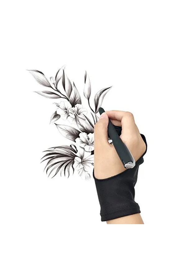 2 Pack Drawing Tablet Gloves 2 Fingers Digital Drawing Glove Art For Sketching