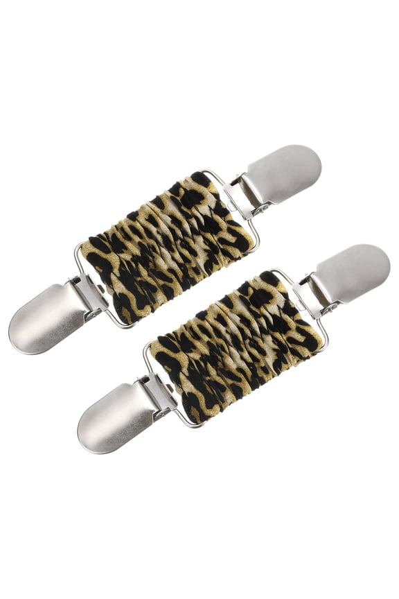 2 Pack Dress Cinch Clips, Tightener Dress Back Cinch Clip(Printed Brown)