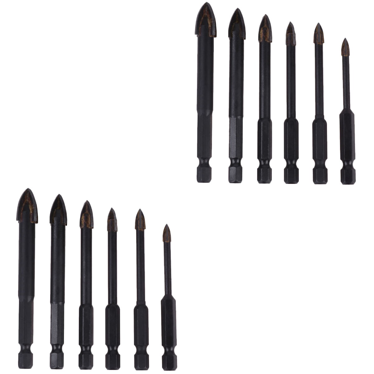2 Pack Drill Bits Triangle Triangular Drill Bit 8.50X1.20X1.20CM Black ...
