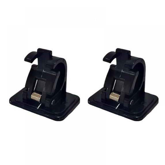 2 Pack No Drill Curtain Rod Brackets, Self Adhesive Black Sticky Curtain Rod Holder Hooks Universal Plastic Wall Mount Holder for Curtain Rod Bathroom Kitchen Home and Hotel