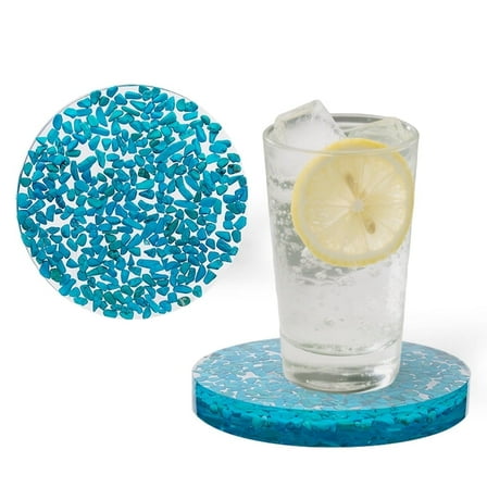 2 Pack Drink Coasters Transparent Coaster for Coffee Table, Desk Decoration for Home, Kitchen, Office, Bar, Dining Table