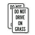 thumbnail image 1 of (2 Pack) Do Not Drive on Grass | 12" X 18" Heavy-Gauge Aluminum Sign | Rust Free Aluminum, Weather Resistant, Waterproof, Fade Resistant, 2 Pre-drilled Holes, 1 of 4