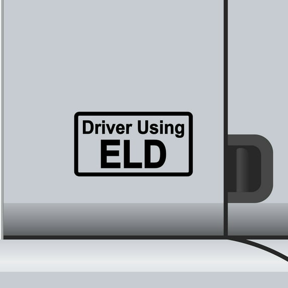 2 Pack - Driver Using ELD Vinyl Decal Electronic Logging Device Sticker E-Log Electronic Driver Logs Decal for Commercial Semi Truck & Bus Drivers - Many Colors & Sizes (11" x 6", Black)