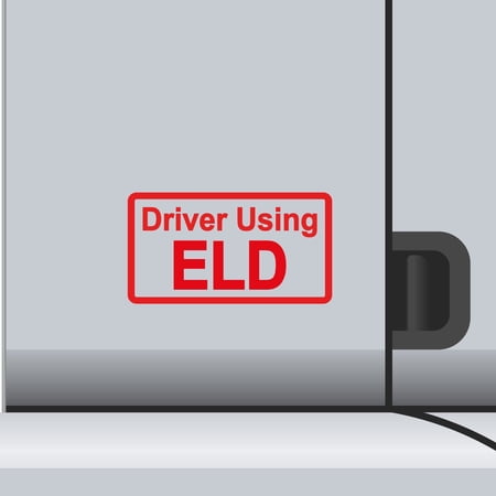 2 Pack - Driver Using ELD Vinyl Decal Electronic Logging Device Sticker E-Log Electronic Driver Logs Decal for Commercial Semi Truck & Bus Drivers - Many Colors & Sizes (7" x 4", Red)
