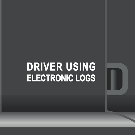 2 Pack - Driver Using Electronic Vinyl Decal Electronic Logging Device Sticker E-Log Electronic Driver Logs Decal for Commercial Semi Truck & Bus Drivers - Many Colors & Sizes (11" x 3", White)