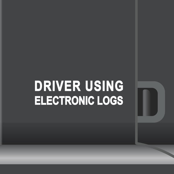 2 Pack - Driver Using Electronic Vinyl Decal Electronic Logging Device Sticker E-Log Electronic Driver Logs Decal for Commercial Semi Truck & Bus Drivers - Many Colors & Sizes (9" x 2.5", White)