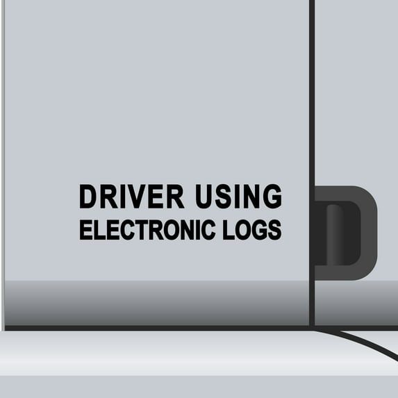 2 Pack - Driver Using Electronic Vinyl Decal Electronic Logging Device Sticker E-Log Electronic Driver Logs Decal for Commercial Semi Truck & Bus Drivers - Many Colors & Sizes (13" x 4", Black)