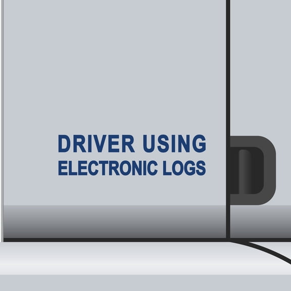 2 Pack - Driver Using Electronic Vinyl Decal Electronic Logging Device Sticker E-Log Electronic Driver Logs Decal for Commercial Semi Truck & Bus Drivers - Many Colors & Sizes (11" x 3", Blue)