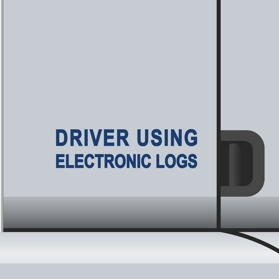 2 Pack - Driver Using Electronic Vinyl Decal Electronic Logging Device Sticker E-Log Electronic Driver Logs Decal for Commercial Semi Truck & Bus Drivers - Many Colors & Sizes (11" x 3", Blue)