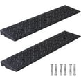 thumbnail image 1 of 2 Pack Driveway Curb Ramp, 2 Inch Rise Rubber Threshold Ramp, Heavy Duty 6600LB Capacity for Lawn Mower, Wheelchair, Motorcycle, Cars, Sidewalk & Shed, 1 of 14