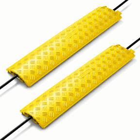 2 Pack Drop Over Cable Cover, 40"x5.3"x1", Heavy Duty Cable Hose Protector Ramp for Floor Cord Cover, Indoor/Outdoor for Garage Driveway Warehouse Office, 20,000LBS, Yellow