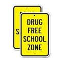 thumbnail image 1 of (2 Pack) Drug Free School Zone 1 | 12" X 18" Heavy-Gauge Aluminum Sign | Rust Free Aluminum, Weather Resistant, Waterproof, Fade Resistant, 2 Pre-drilled Holes, 1 of 4