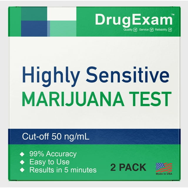 2 Pack DrugExam Made in USA Highly Sensitive Marijuana THC Testing