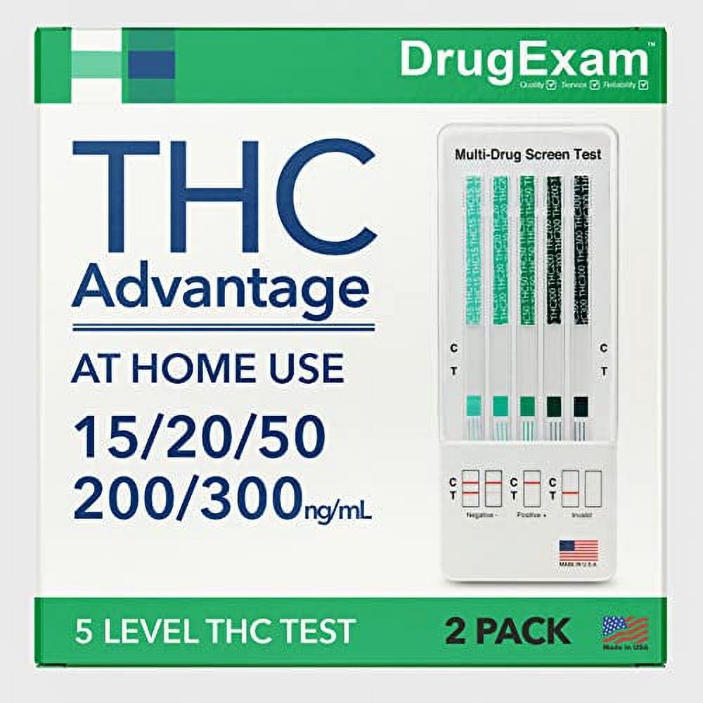 2 Pack DrugExam THC Advantage Made in USA Multi Level Marijuana Urine