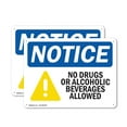 thumbnail image 1 of (2 Pack) No Drugs No Alcoholic Beverages Allowed OSHA Notice Sign 10 Inch X 7 Inch Indoor / Outdoor Rust-Free Aluminum Metal Signs for Workplace, Workshop, and Construction Site, Made, 1 of 8