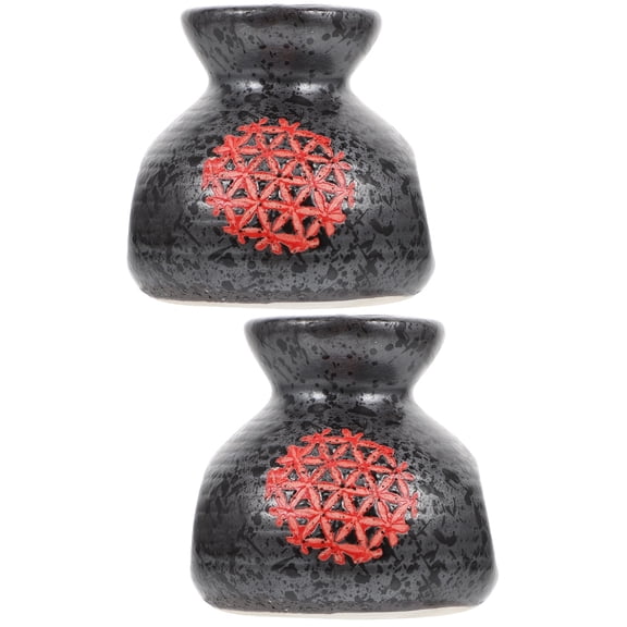 2 Pack Dry Ice Desktop Toothpick Holder Faux Flower House Decorations for Home Ceramic Vase Plant Chinese Style Ceramics