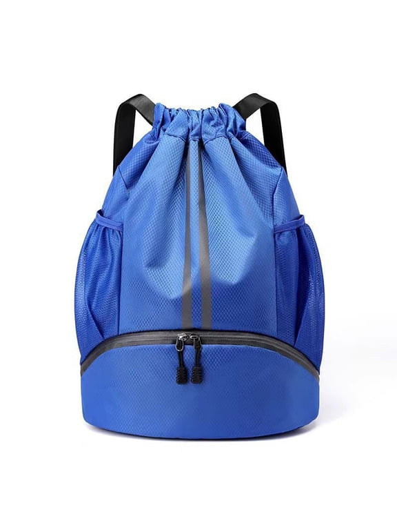 2 Pack Dry Wet Separation Drawstring Backpacks, Oxford Sports Bag with Independent Shoe Compartment for Basketball, Soccer, Swimming & Outdoor Storage