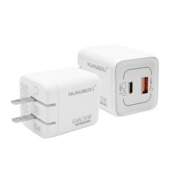 Entronix 2-Pack Universal Wall Charger 35W Dual Port USB Type C + Type A Fast Charging Power Adapter for iPhone Samsung and Devices