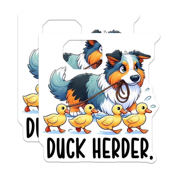 (2 Pack) Duck Herder Magnets - Funny Dog Magnets - Cute Animal Magnets - Dog Lover - Farmhouse Kitchen Magnet - 5" On Longest Side - for Cars, Fridges, Toolboxes - Made in USA - MAG3620