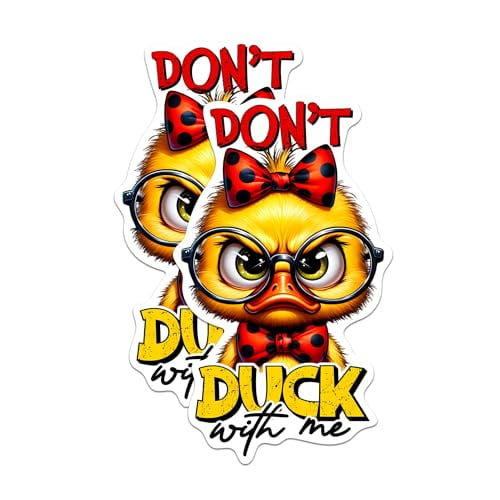 (2 Pack) Don't Duck with Me Stickers - Funny Sarcastic Sarcasm Duck Sticker - 5 Inches On Longest Side - Premium Vinyl - for Cars, Trucks, Skateboards, Laptops - Made in USA - BMCS1021
