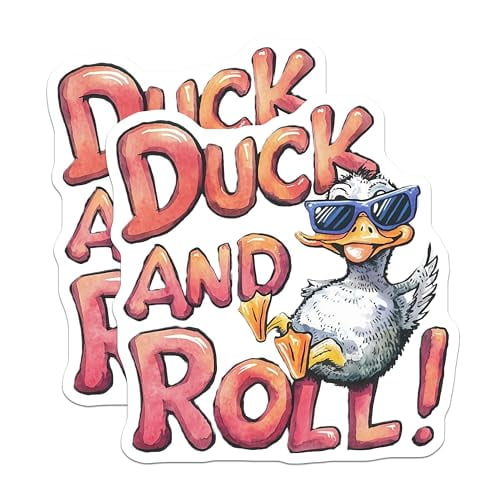 (2 Pack) Duck and Roll Magnets Magnets - 5" On Longest Side - Made in USA - Sticks to Refrigerators & Metal Surfaces - MAG8547