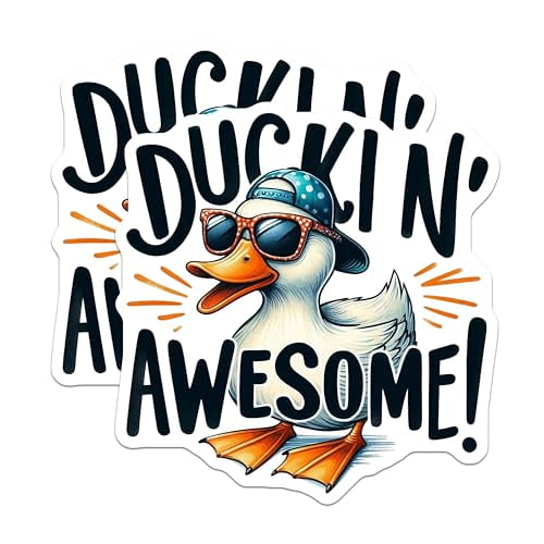 (2 Pack) Duckin' Awesome Magnets - Funny Animal Magnets - Cute Fridge Decor - Cool Duck Magnets - 5" On Longest Side - for Cars, Fridges, Toolboxes - Made in USA - MAG6334