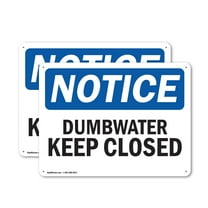 (2 Pack) Dumbwaiter Keep Closed OSHA Notice Sign 10 Inch X 7 Inch Indoor / Outdoor Rust-Free Aluminum Metal Signs for Workplace, Workshop, and Construction Site, Made in the USA