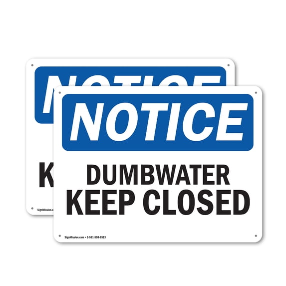 (2 Pack) Dumbwaiter Keep Closed OSHA Notice Sign 14 Inch X 10 Inch Plastic Sign, Weather Resistant, UV Protected for Workplace, Business, and Construction Site, Made in the USA