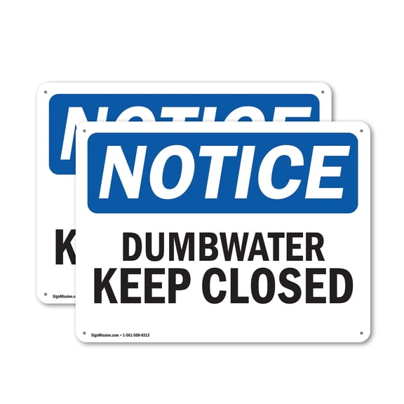 (2 Pack) Dumbwaiter Keep Closed OSHA Notice Sign 24 Inch X 18 Inch Indoor / Outdoor Rust-Free Aluminum Metal Signs for Workplace, Workshop, and Construction Site, Made in the USA