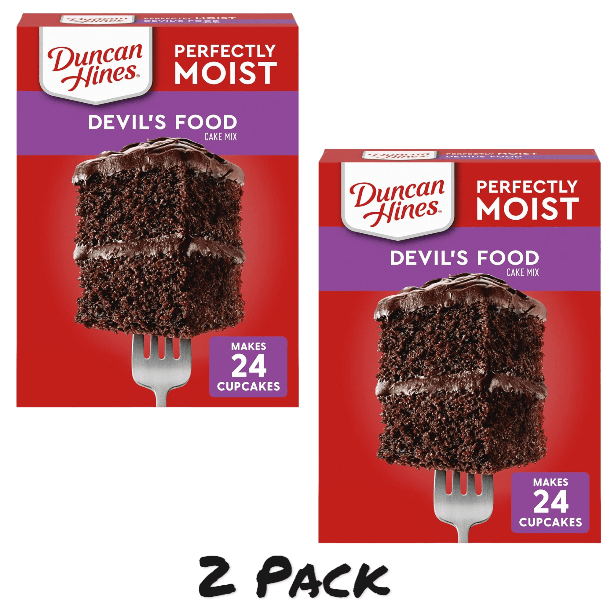 2 Pack ) Duncan Hines Classic Devils Food Chocolate Cake Mix