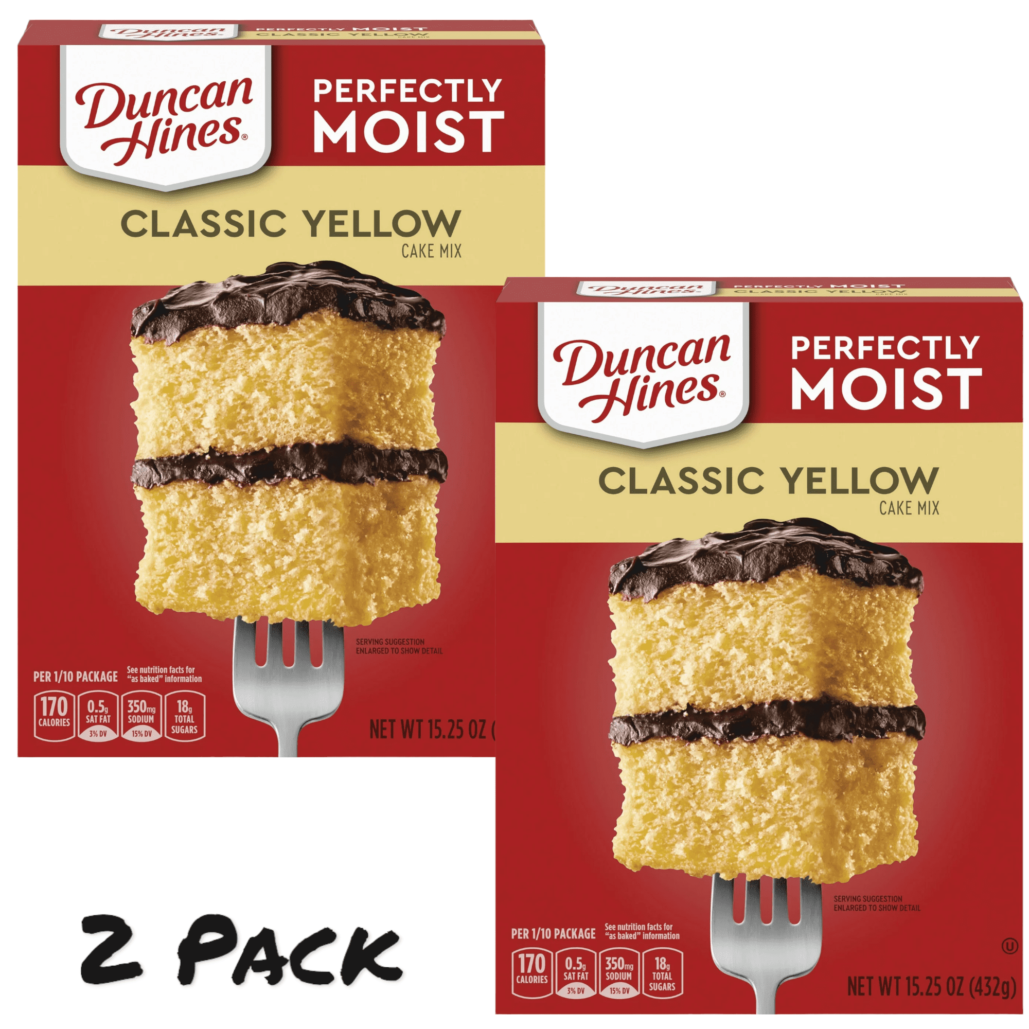 ( 2 Pack ) Duncan Hines Classic Yellow Cake Mix - 15.5 Oz