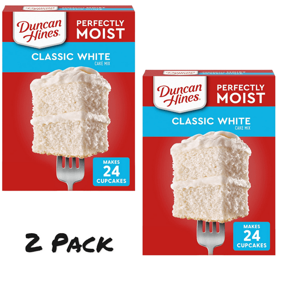 ( 2 Pack ) Duncan Hines Perfectly Moist Classic White Cake Mix, 15.25 oz