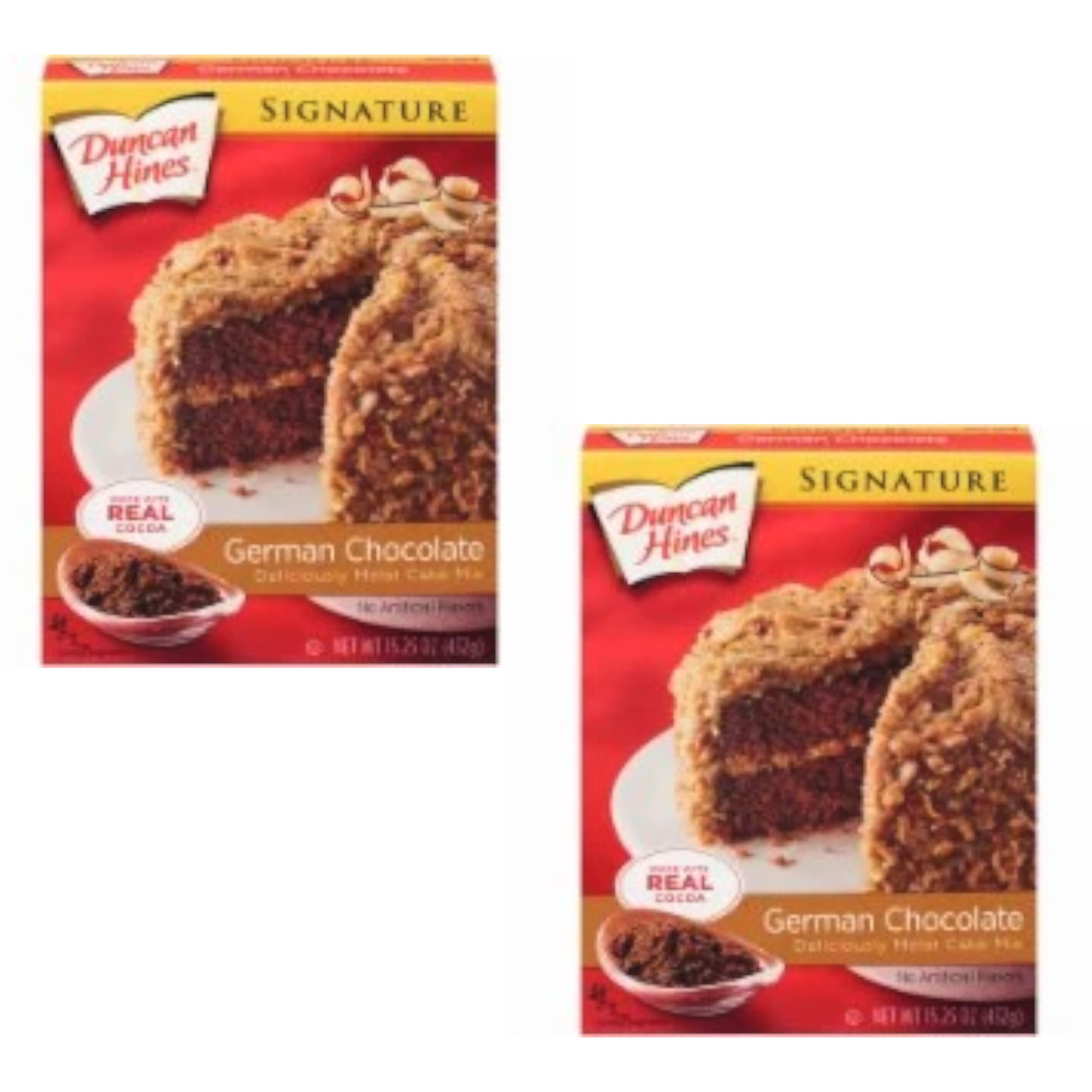 2 Pack ) Duncan Hines Signature German Chocolate Cake Mix 15.25 oz