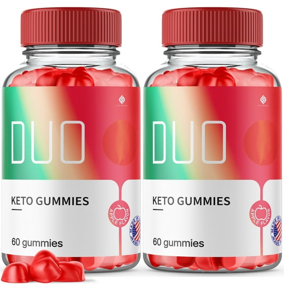 (2 Pack) Duo Keto + ACV 1000mg Gummies Vitamin B12 Vitamin B6 Apple Cider Vinegar Gut and Digestion Health Buo Keto Gummy (120 Gummies)
