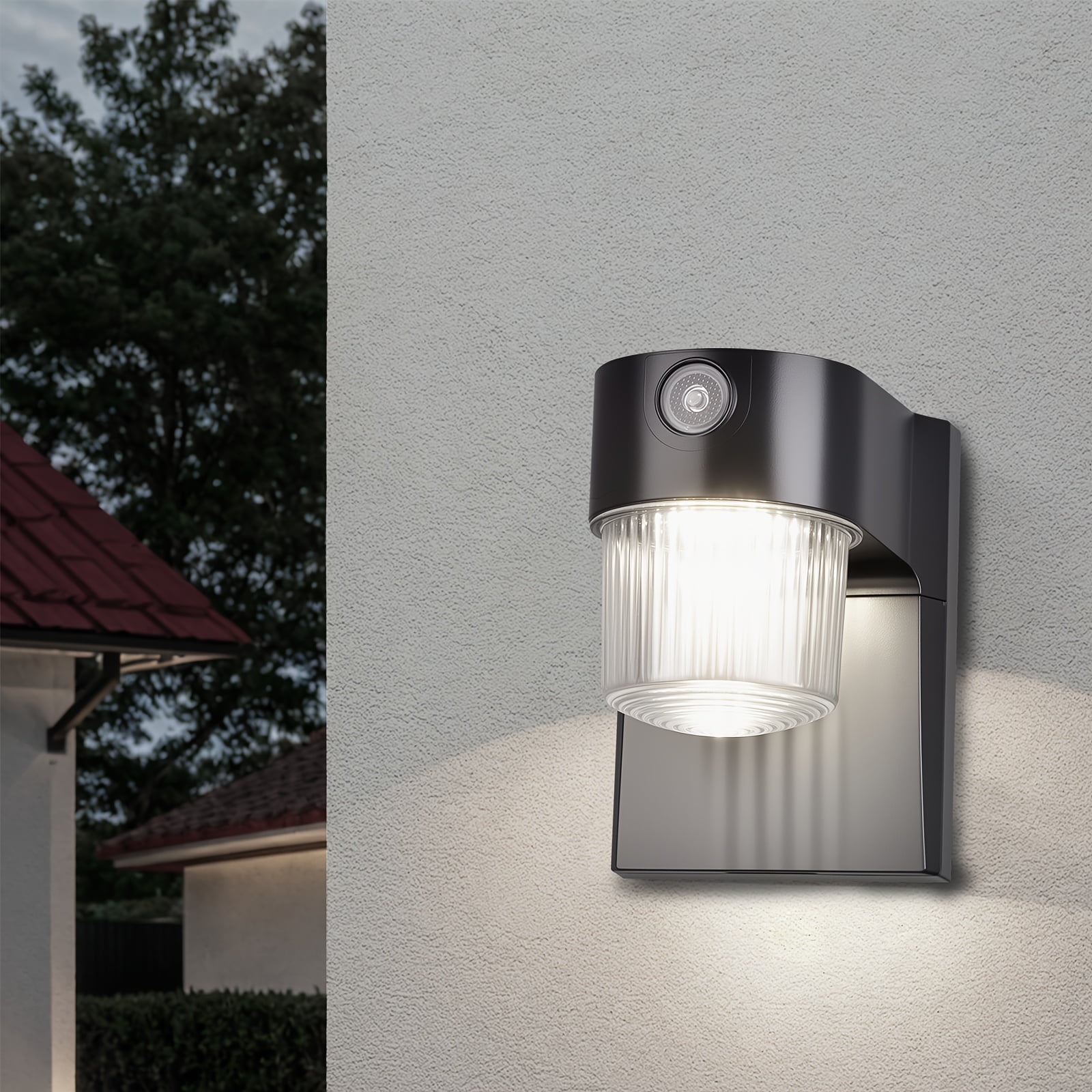 2 Pack Dusk To Dawn LED Wall Pack Outside Lighting, 9W 1000lm Bright Exterior Wall Mount Lights, AC 120V Electricity Commercial Outdoor Light Fixture With Photocell, 4000K Natural