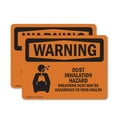 thumbnail image 1 of (2 Pack) Dust Inhalation Hazard OSHA Warning Sign 24 Inch X 18 Inch Vinyl Label Decal Sticker Weather Resistant, UV Protected for Workplace, Business, and Construction Site, Made in the, 1 of 7