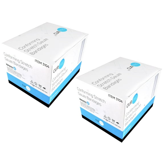 2 Box CONFORMING STRETCH GAUZE 4" ROLL NON STERILE BANDAGE 24 ROLLS 3104 DYNAREX