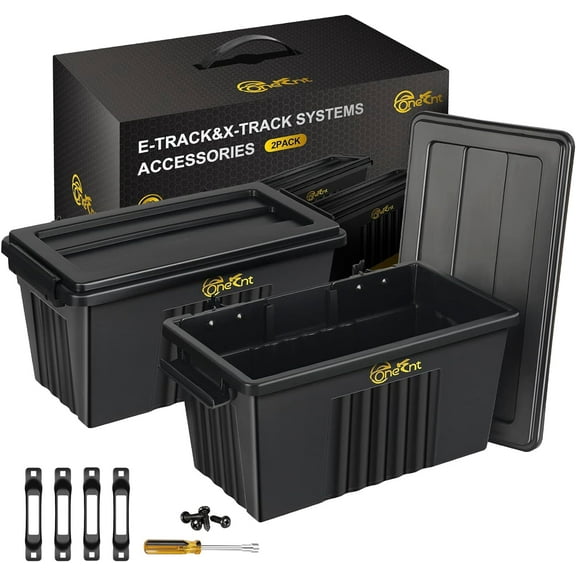2 Pack E-Track Basket Storage Bin for E Track Accessories Enclosed Trailer- System to Tool Organizer Workshop, Garage