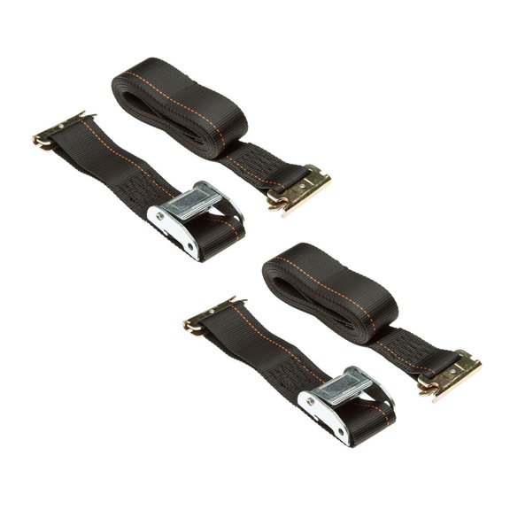2-Pack E-Track Fitting Cam Buckle Cargo Tie-Down Straps 12 ft. x 2in