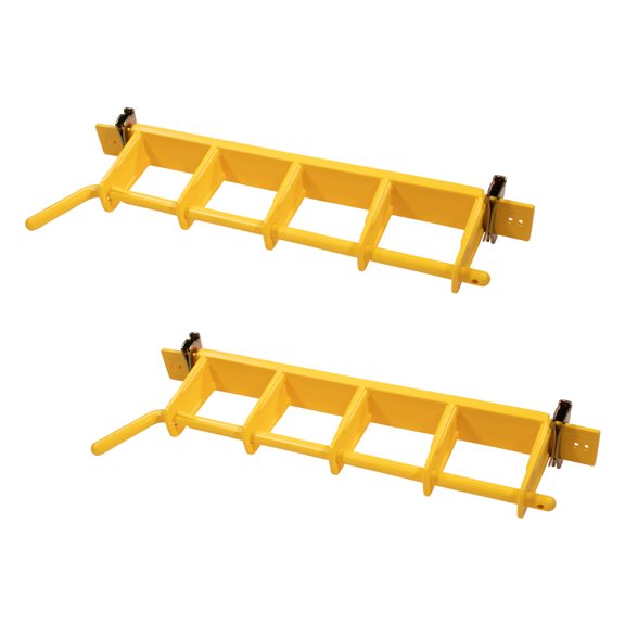 2 Pack E-Track Load Bar Holder for Semi Trucks, Trailers, Garages, Warehouses - Yellow Rack 4-Bay 16" Center Storage Rack for Shoring Beams and Logistic Bars - Fits Horizontal & Vertical
