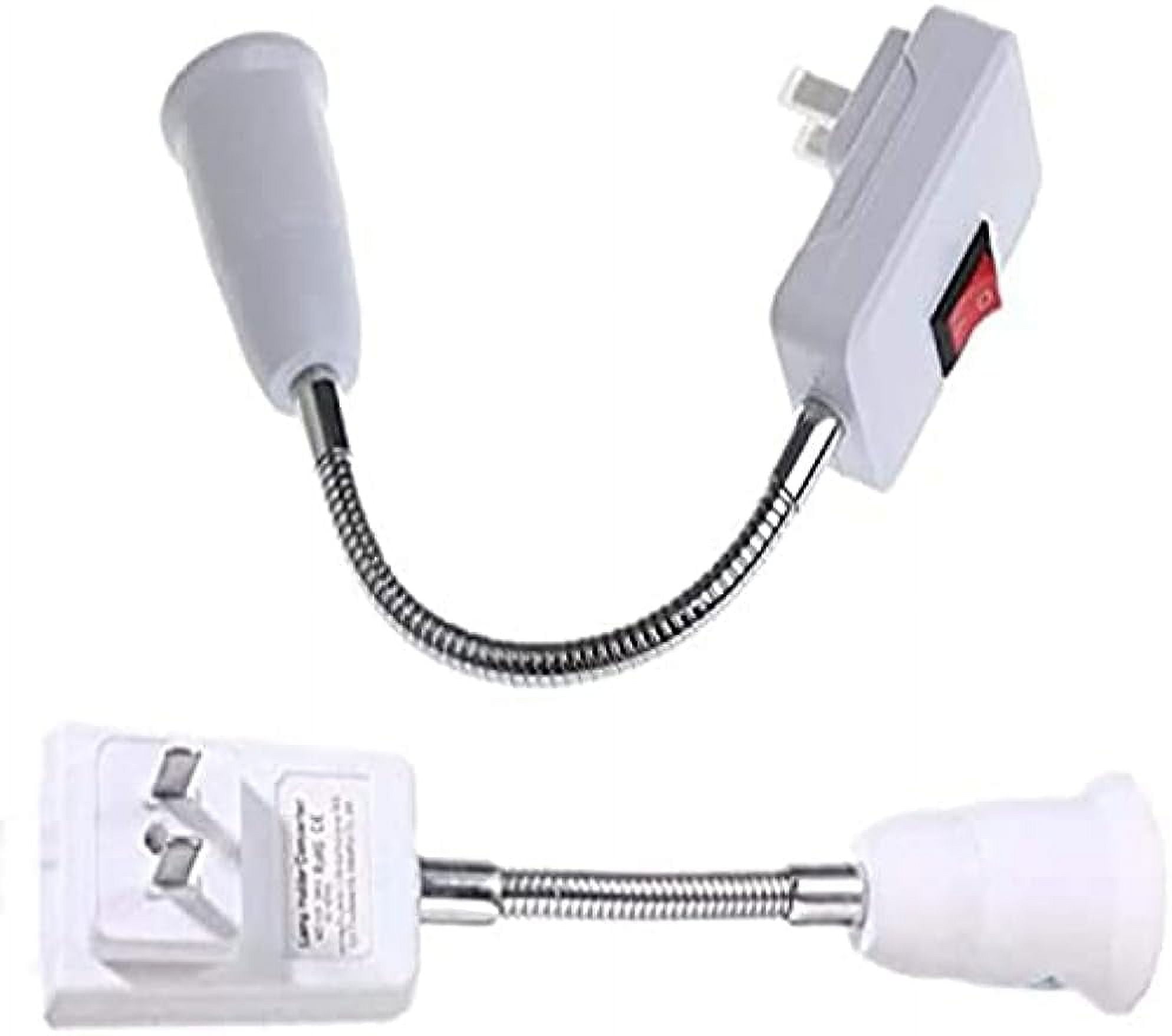 （2Pack）E27/E26 Socket Adapter with On/Off Switch Light Lamp Bulb All