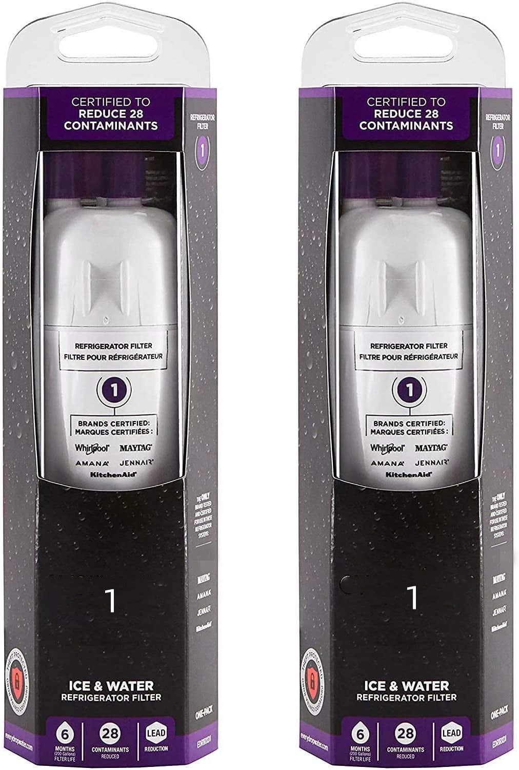 2Pack / EDR1RXD1 Water Filter for Whirlpool Refrigerator Water Filter