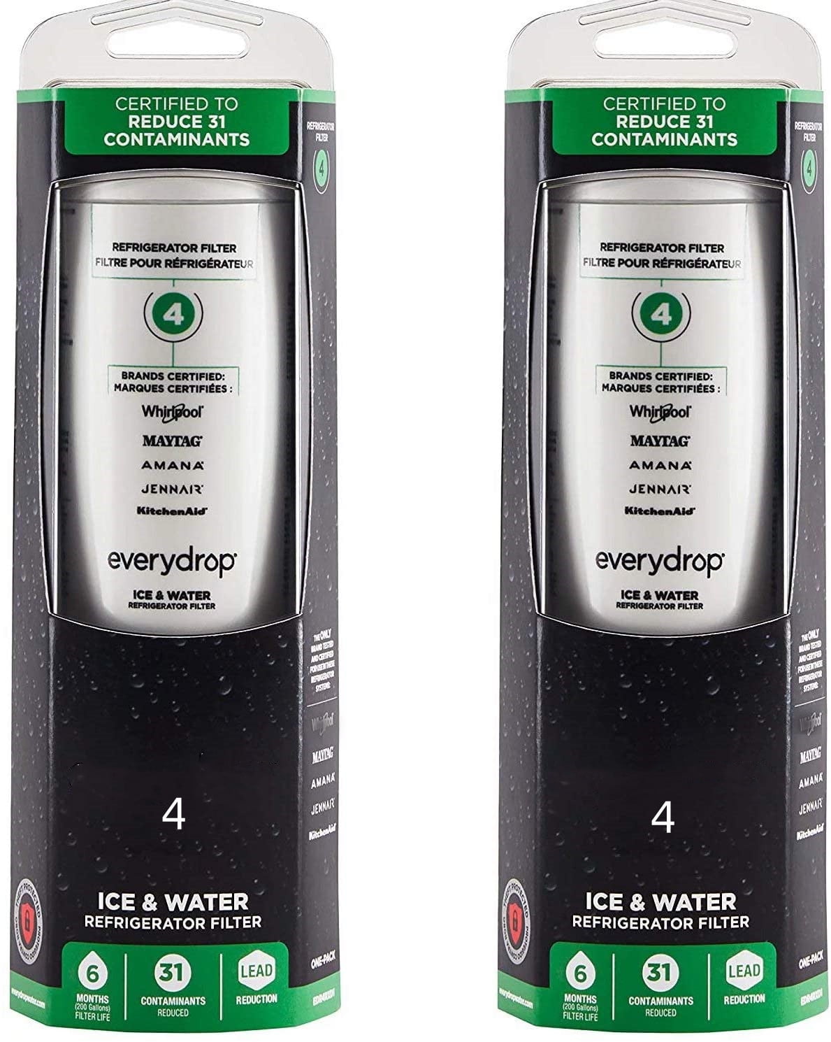 2Pack / EDR4RXD1 Water Filter 4 Replacement For Whirlpool Refrigerator