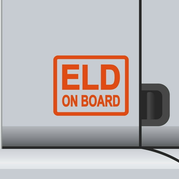 2 Pack - ELD On Board Vinyl Decal Electronic Logging Device Sticker E-Log Electronic Driver Logs Decal for Commercial Semi Truck & Bus Drivers - Many Colors & Sizes (6" x 5", Orange)