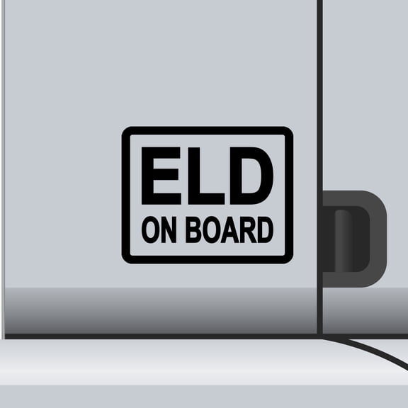 2 Pack - ELD On Board Vinyl Decal Electronic Logging Device Sticker E-Log Electronic Driver Logs Decal for Commercial Semi Truck & Bus Drivers - Many Colors & Sizes (5" x 4", Black)