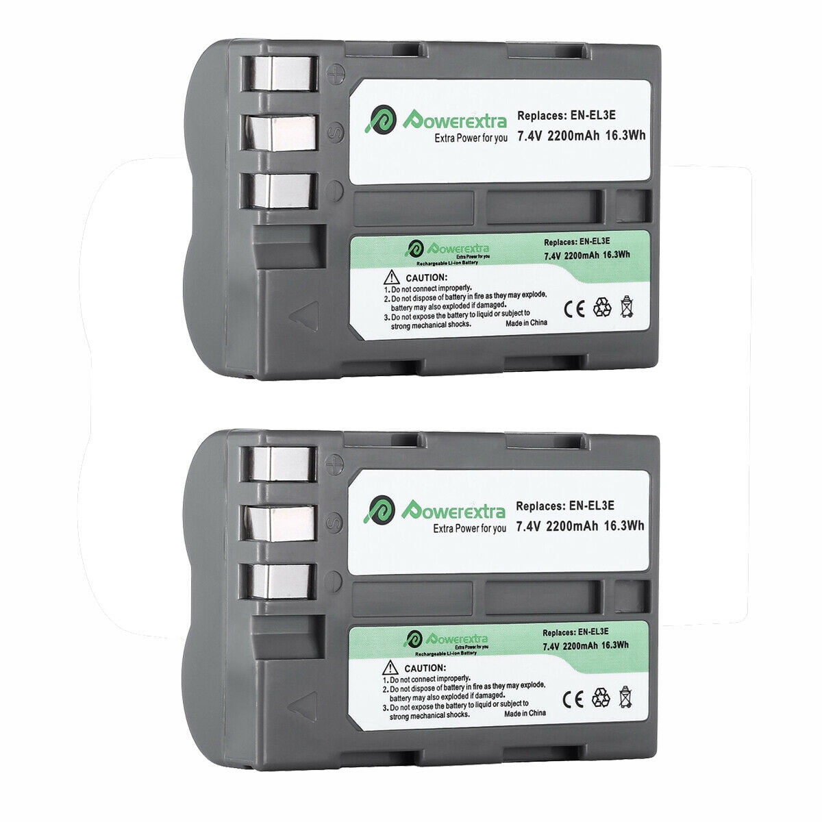 2-Pack EN-EL3e 2200mAh Battery New for Nikon D50 D70 D70s D80 D90 D100 D200 D300s DSLR